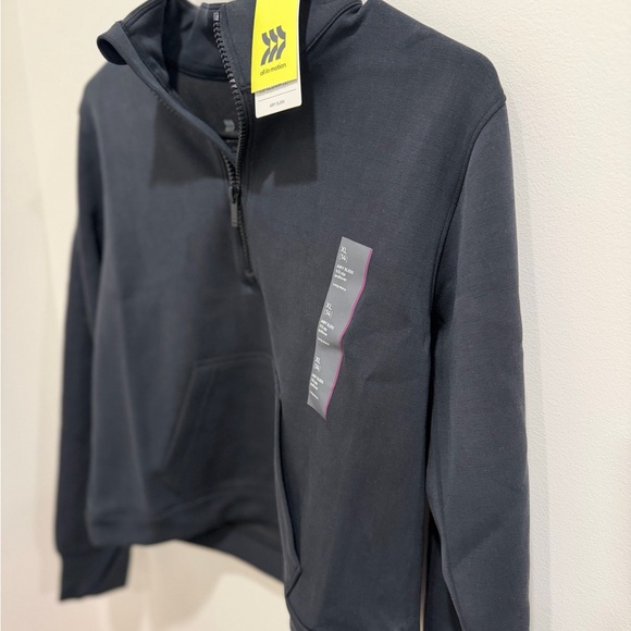 Girl’ Airy Piped Sleek 1/2 Zip Pullover Sweatshirt- All in Motion XL(14) NWT - Picture 5 of 6